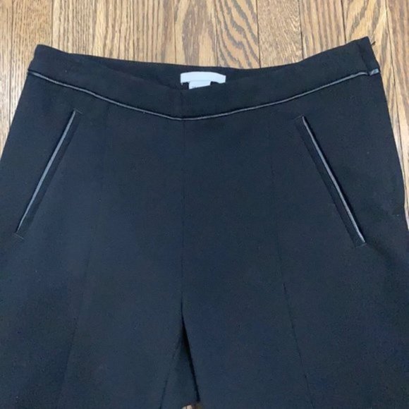 H&m Black Fitted Dress Pants with faux leather Trim & ankle zippers Size…​​​​ - Picture 12 of 12